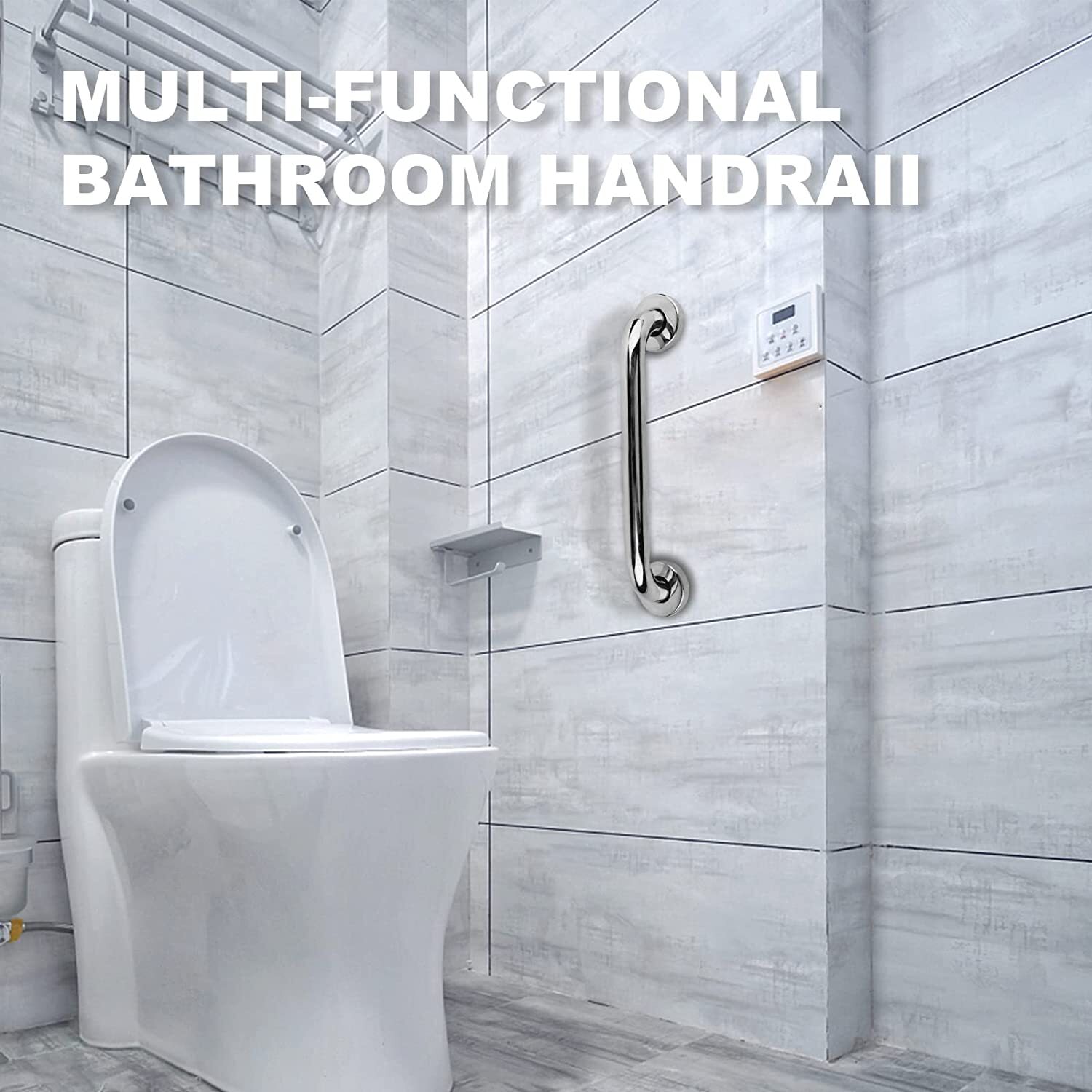 12"/16"/20" Bathroom Shower Grab Bar Safety Handle for Elderly Pregnant Handicap