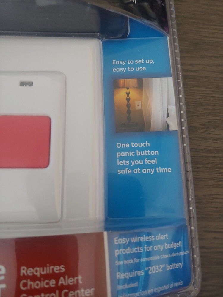 GE Clear Choice Wireless Alarm System Panic Button #45145