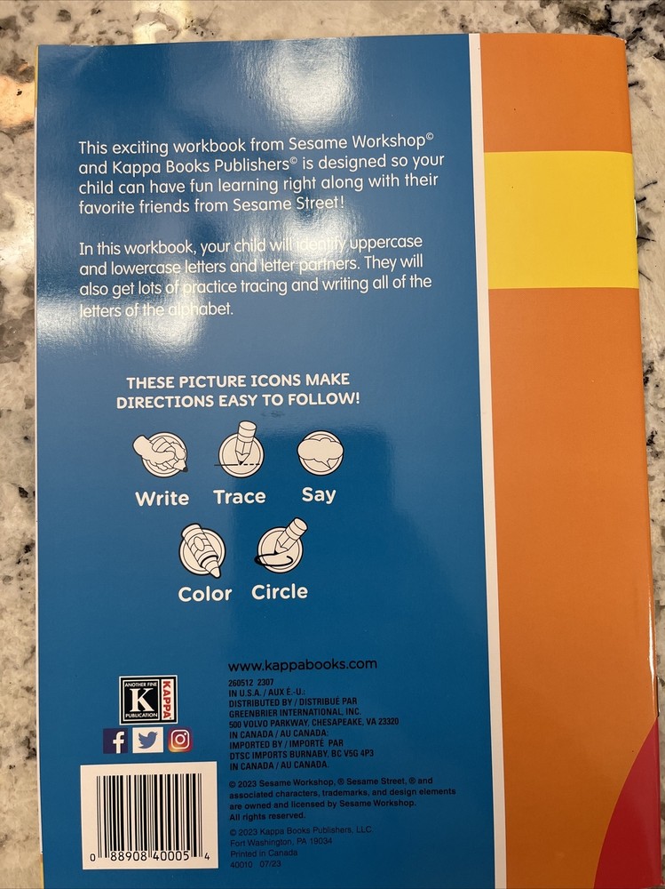 Sesame Street Alphabet Educational Workbook