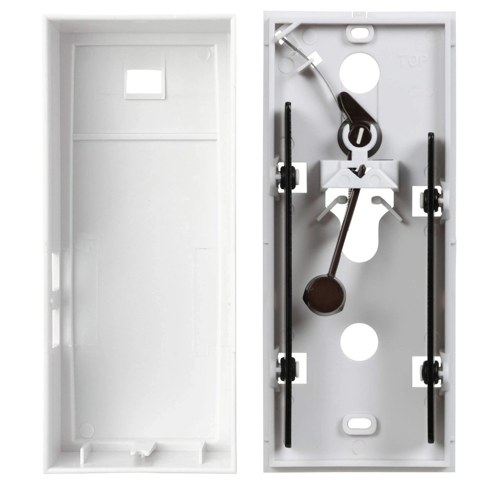 Wireless Mechanical Two Note Chime Door Button Built in Viewer White/Brass