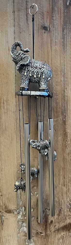 Thai Elephant Resin Windchime 22" x 3"