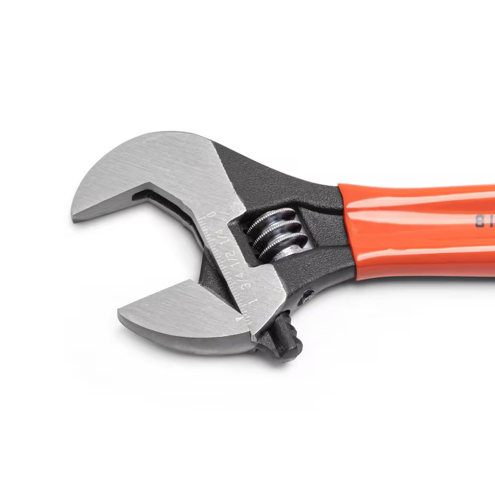 8 In. Black Oxide Cushion Grip Adjustable Wrench