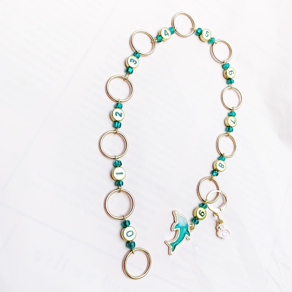 Dolphin chain row counter for knitting