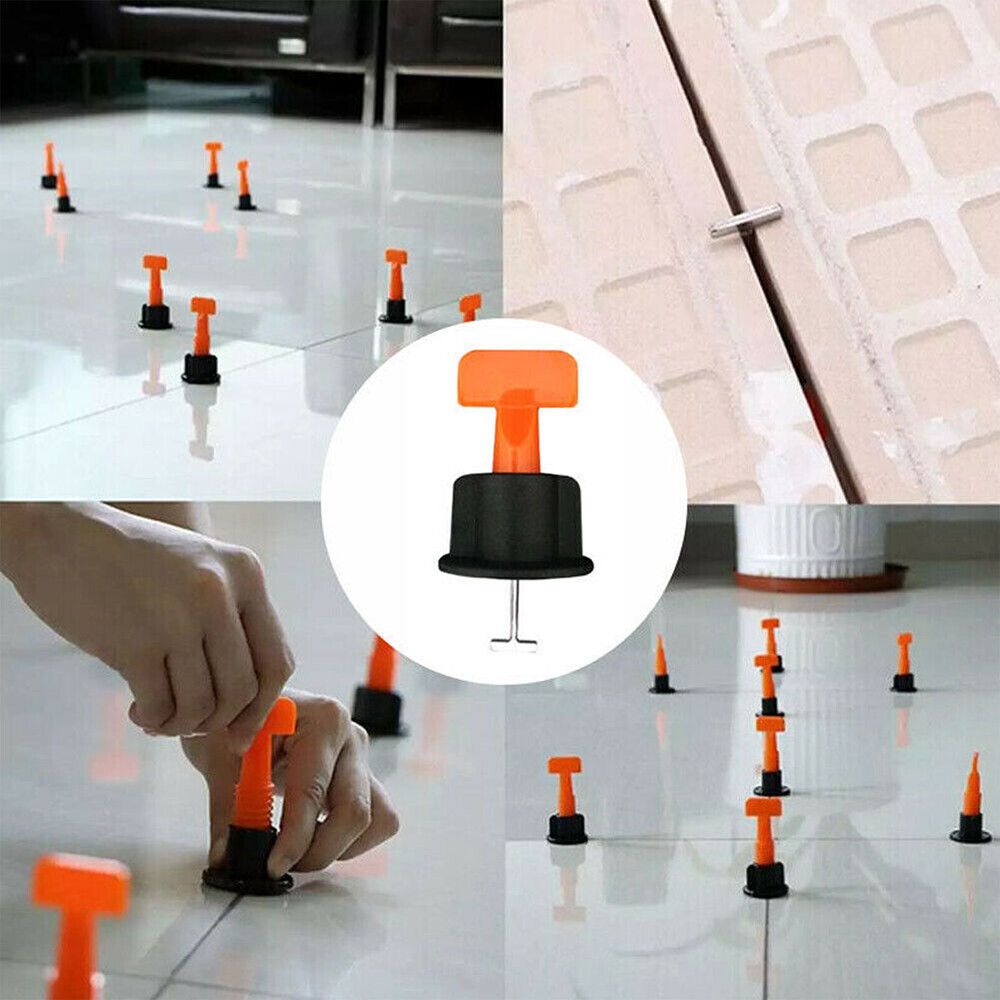 100PC-400pcs Tile Leveling System Kit Reusable Tile Spacer Wall Floor Clips Tool