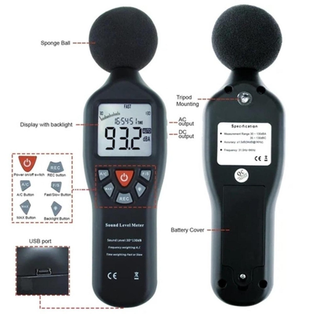 Decibel Meter Sound Level Meter with Carry Pouch