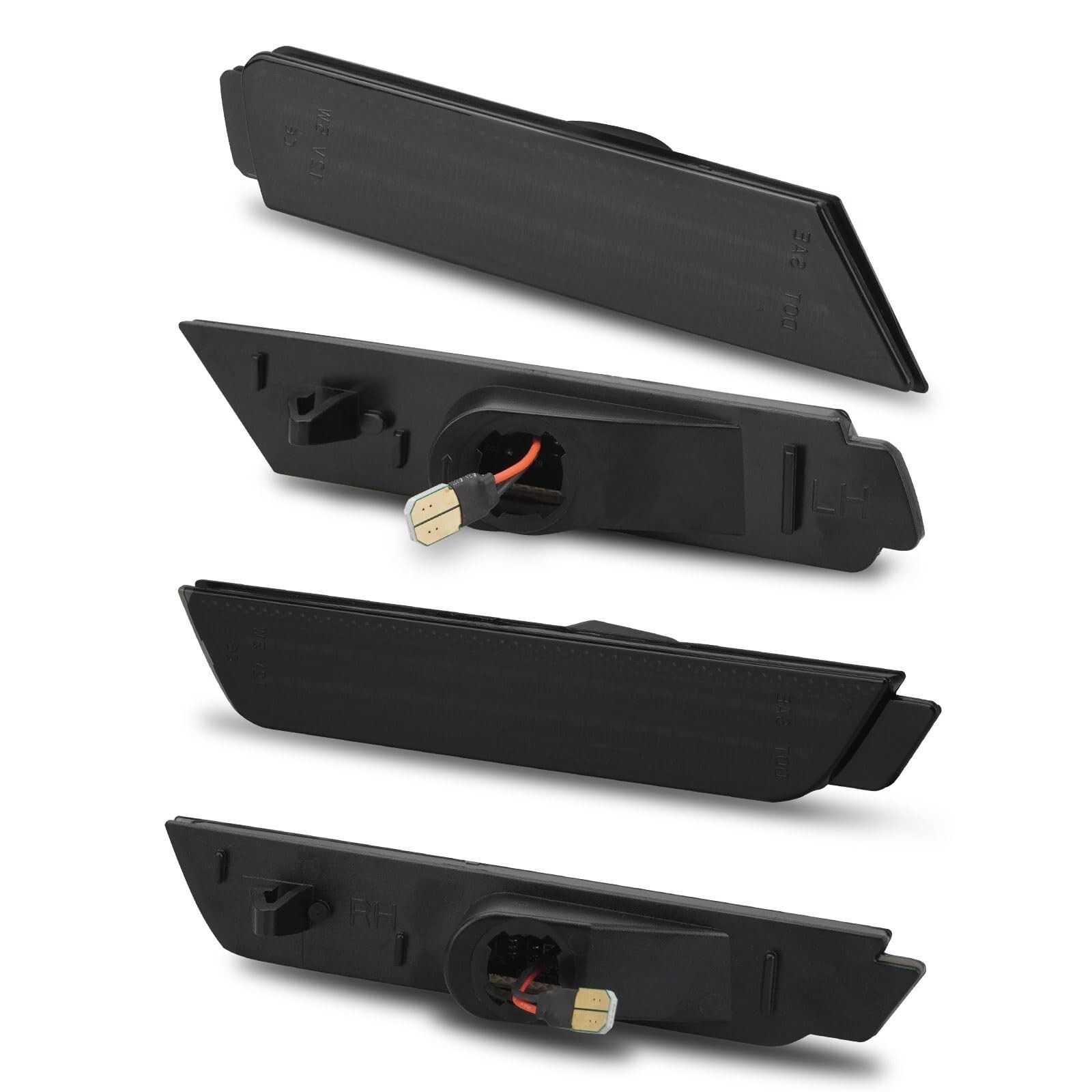 White Front Rear Fender Side Marker LED Lights Smoked For 2010-2015 Chevy Camaro