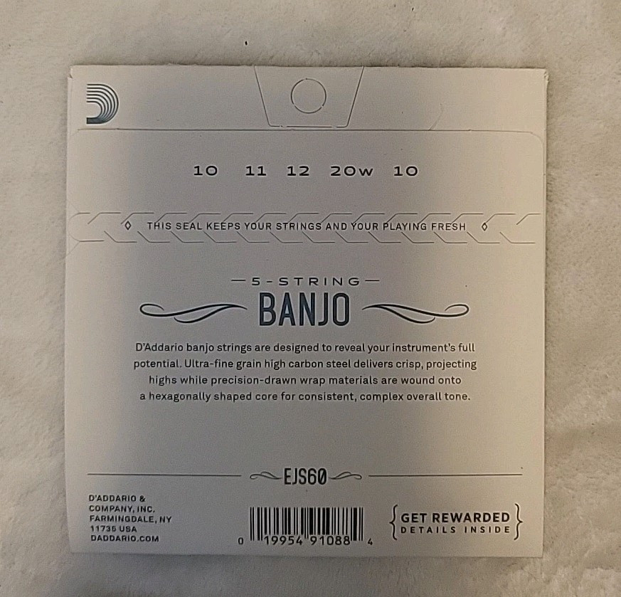 D'Addario Banjo EJS60 Stainless Steel Light Loop End EJS60