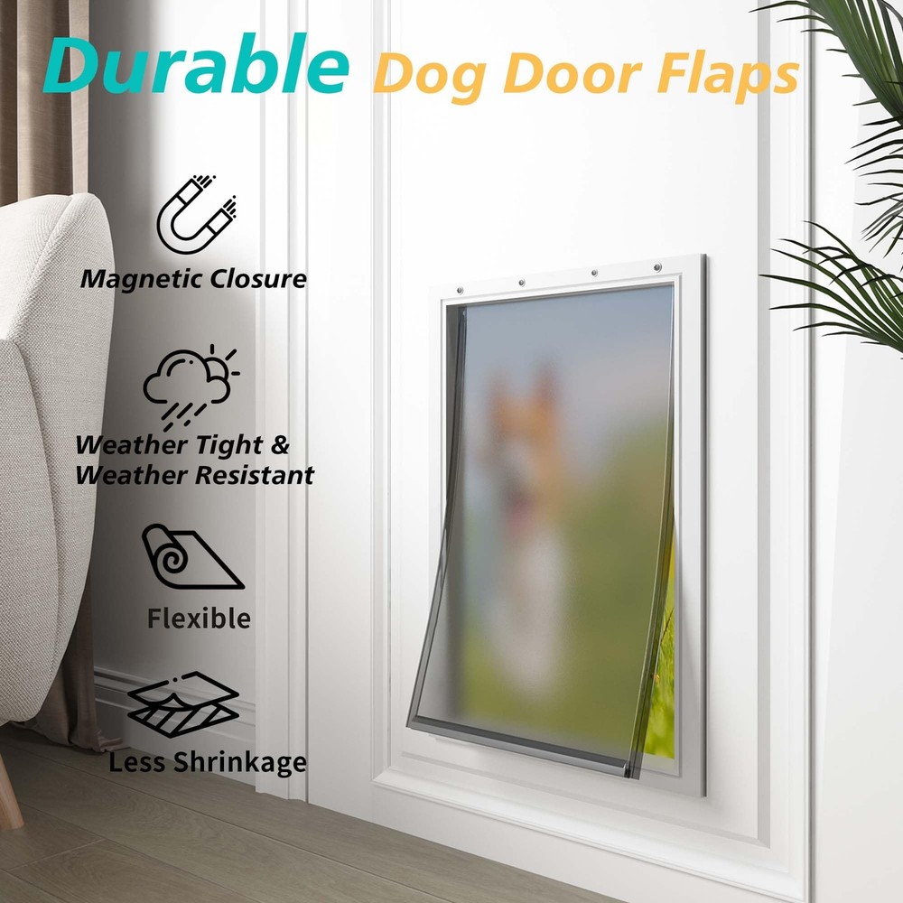 2PACK Medium Dog Door Replacement Flaps with Screws, Compatible with Petsafe ...