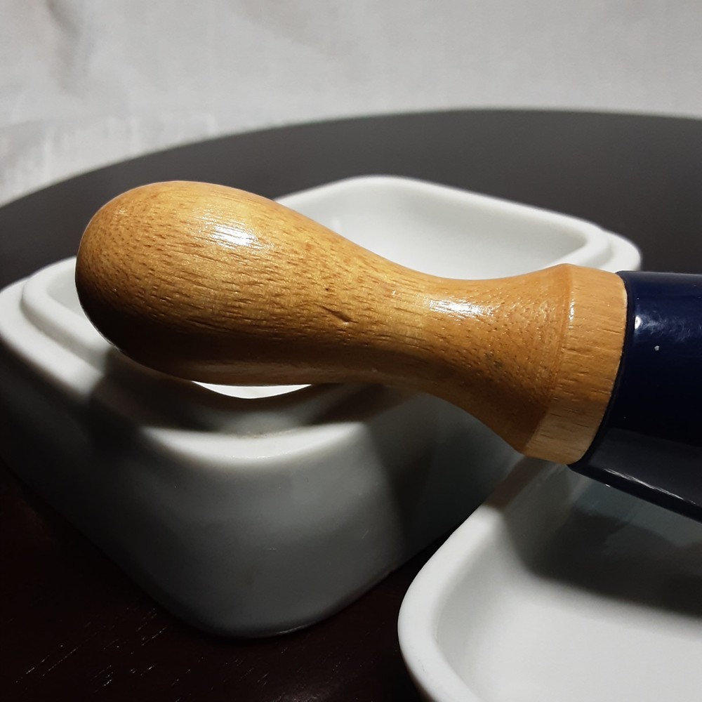 VTG Barber Rectangular Soap Dish/Lid. With Boar Bristtle Shave Brush-Taïwan ROC