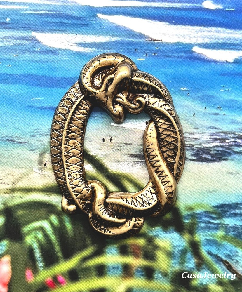 #4177 LARGE ANTIQUED GOLD COILED SNAKE COMPONENT - 1 Pc