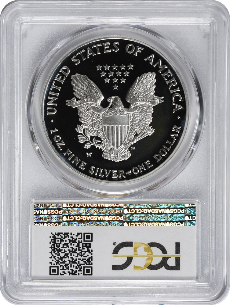 2002-W American Silver Eagle Dollar PR69DCAM PCGS Proof 69 Deep Cameo