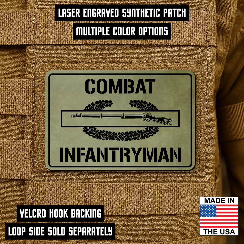 Combat Infantryman Badge Morale Patch, 2” x 3” Hook & Loop Plate Carrier Patch