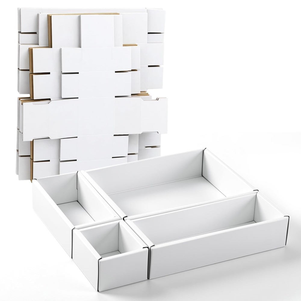 25 Pack Cardboard Storage Box Open Boxes Parts Sorting Boxes File Storage for...
