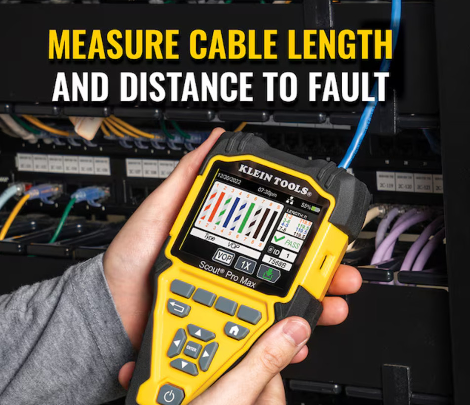 Klein Scout Pro Max TDR Cable Length Tester 2000 ft Range