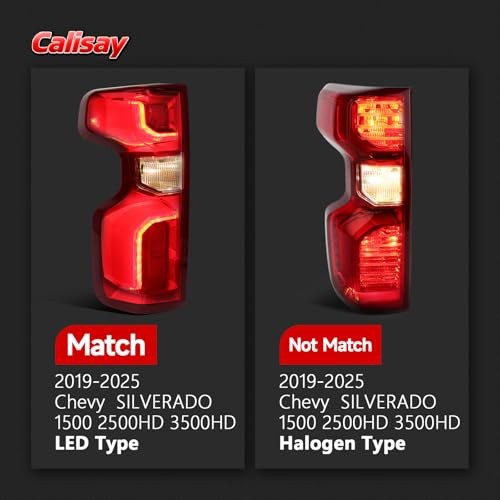 LED Tail Light Compatible with 2019-2025 Chevy Silverado LED Left Driver Side