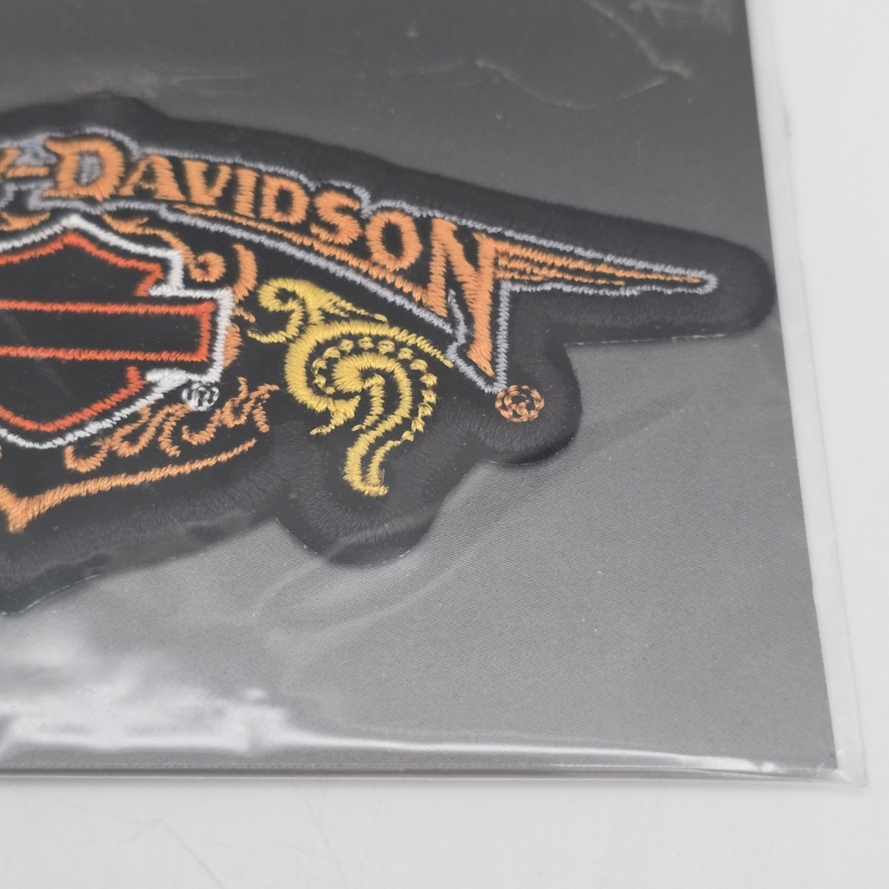 Harley Davidson Embroidered Emblem Cloth Patch Shield Wings, Tattoo Scroll Work