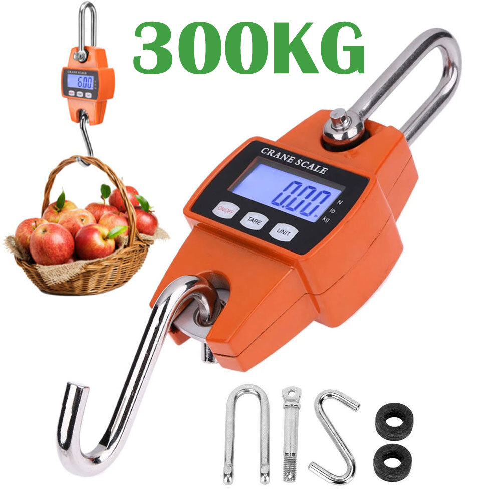 300kg Mini Crane Scale Portable LCD Digital Electronic Hook Hanging Weight