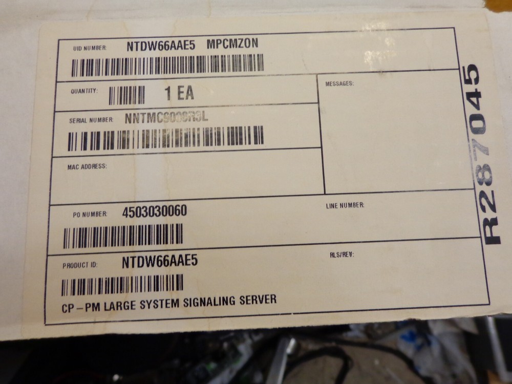 NEW (open box) Nortel NTDW66AAE5 CPPM Server Card CS 1000 CP-PM
