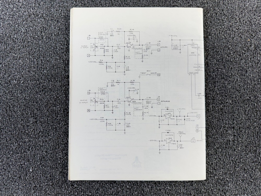 Atari Paperboy Arcade Video Game Manual Schematics ORIGINAL