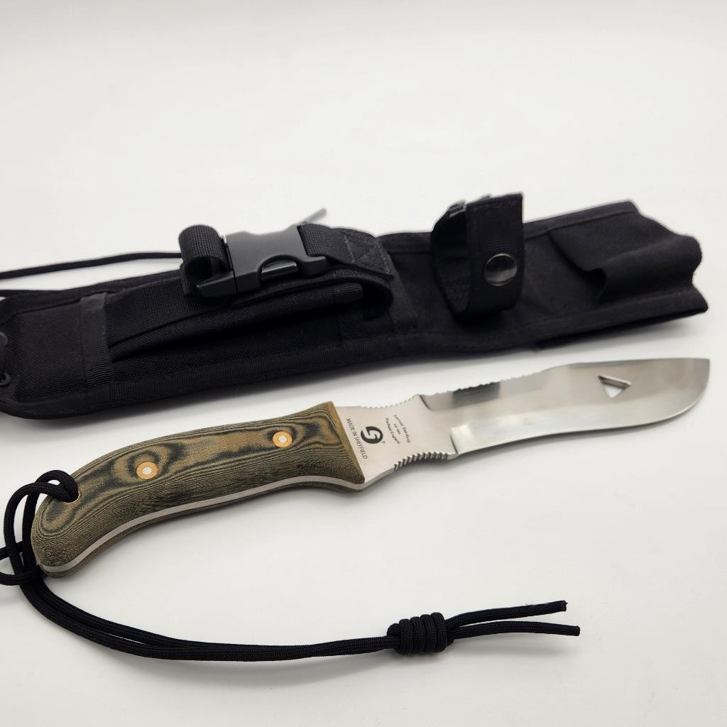 Samuel Staniforth Scorpion Fixed Blade Survival Knife & Sheath Made In Sheffield