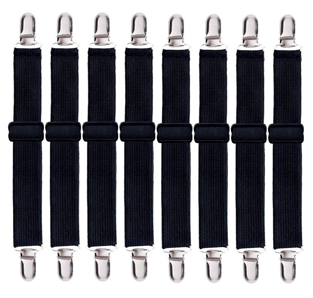 8 Pack Bed Sheet Straps Adjustable Fitted Sheet Straps Clips Heavy Duty Bed Shee