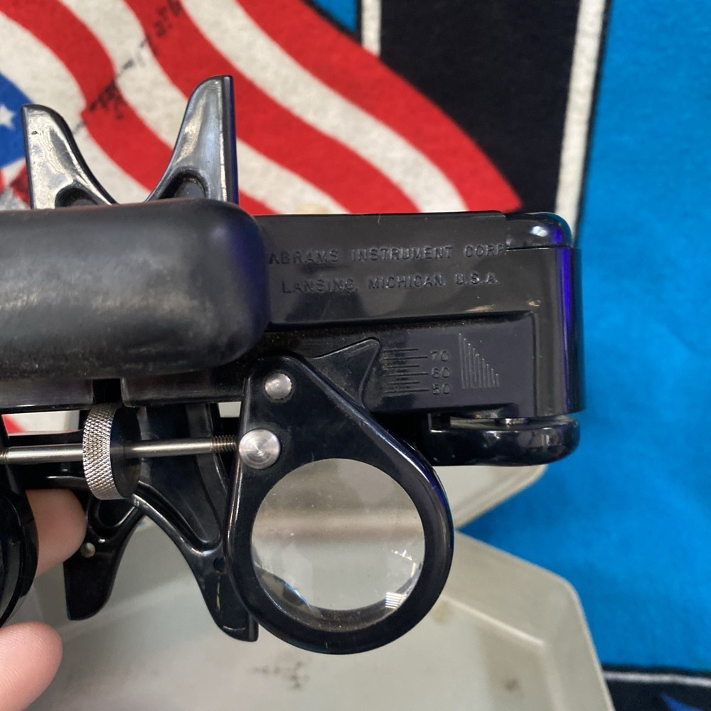 ABRAMS STEREOSCOPE Model CB-1 2-4 Viewer BLACK w CASE EUC