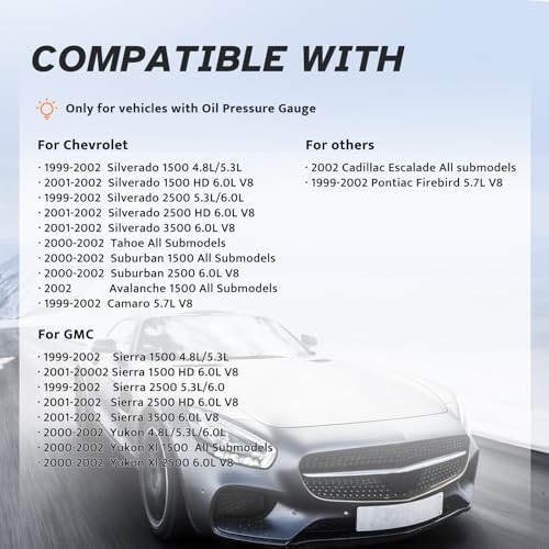 Engine Oil Pressure Sensor Sender Switch, Sending Unit Compatible with 1999