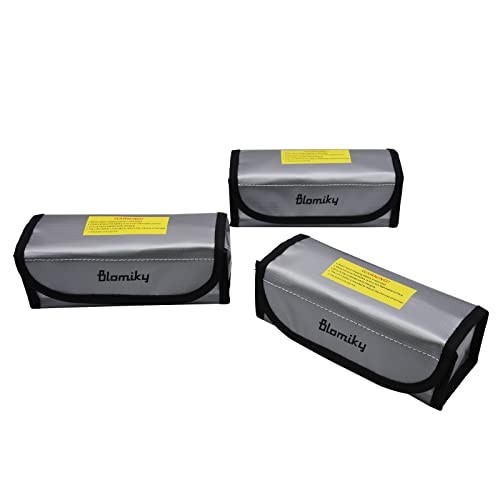3 Pack 18.5 * 7.5 * 6cm Li-polymer Fireproof Explosionproof Safe Bag Suitable