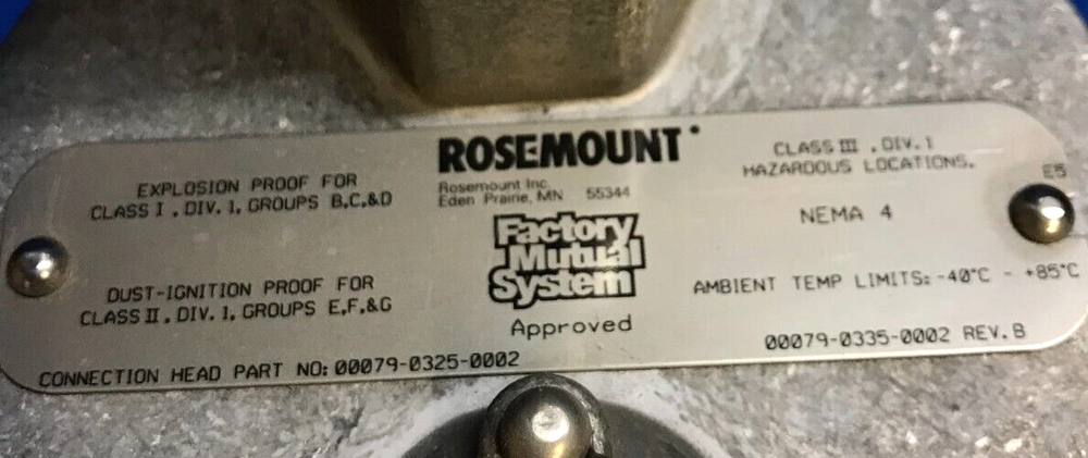 ROSEMOUNT CONNECTION HEAD 00079-0325-0002