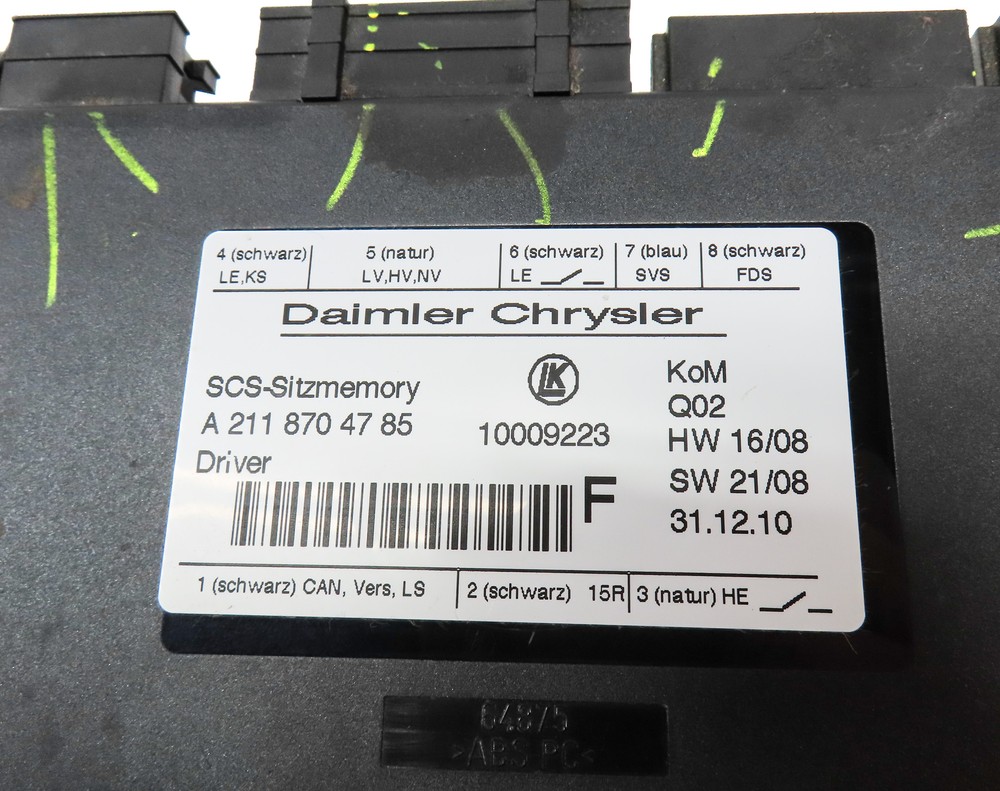 2011 MERCEDES GL450 (X164) FRONT LEFT DRIVER SEAT CONTROL MODULE
