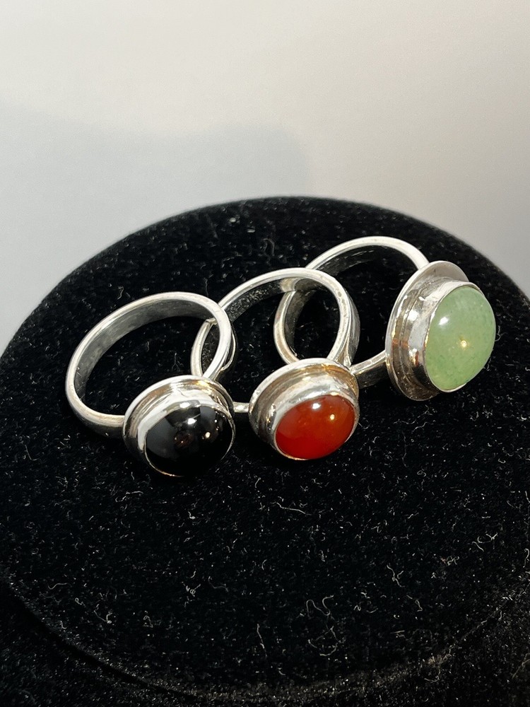 Silver Ring Simple Ring Single Stone Handmade Ring