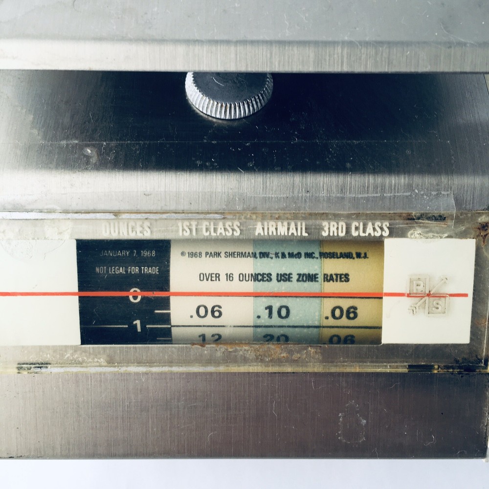 VINTAGE Park Sherman Mail Postal Scale "The Postage Computer" 1 Lb Capacity EUC