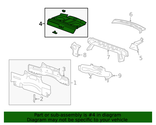 Genuine GM Pkg Tray Panel 23170281