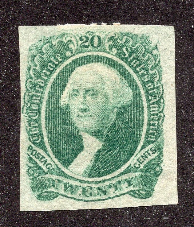 Confederate States of America 1863 20c green Washington, Scott 13 MH