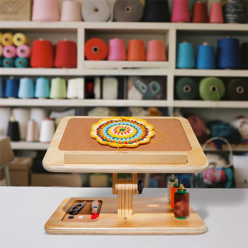 Adjustable Lap Desk for Sewing & Crafting - Portable Folding Table with Wood ...