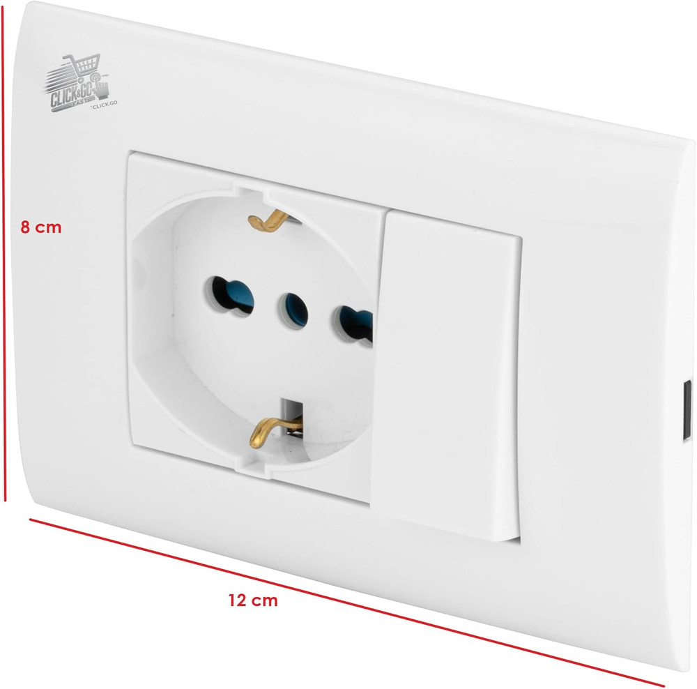 3 Module Evolution Plate Built-in Bivalent Socket Kit Pluristandard PP6094X Screws