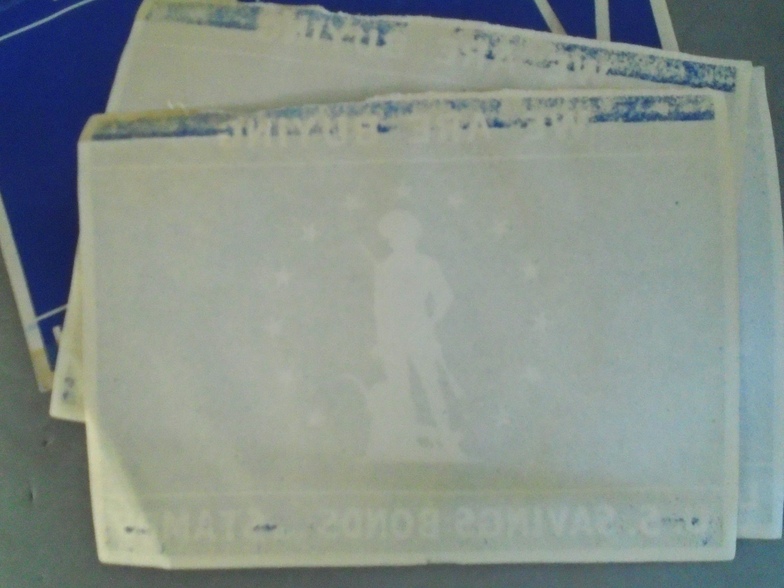 WWII war bonds sticker, We Are Buying U.S. Savings Bonds and Stamps stickers