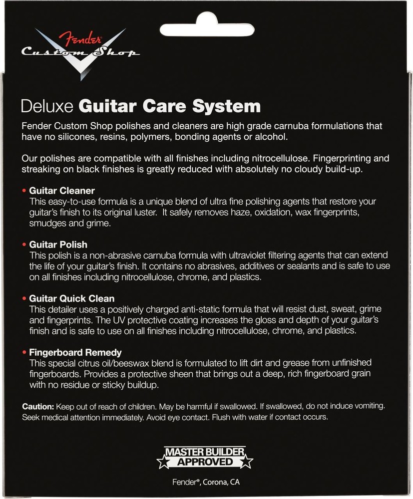 Fender Custom Shop 4-step Cleaning Kit (4 Pack), Black