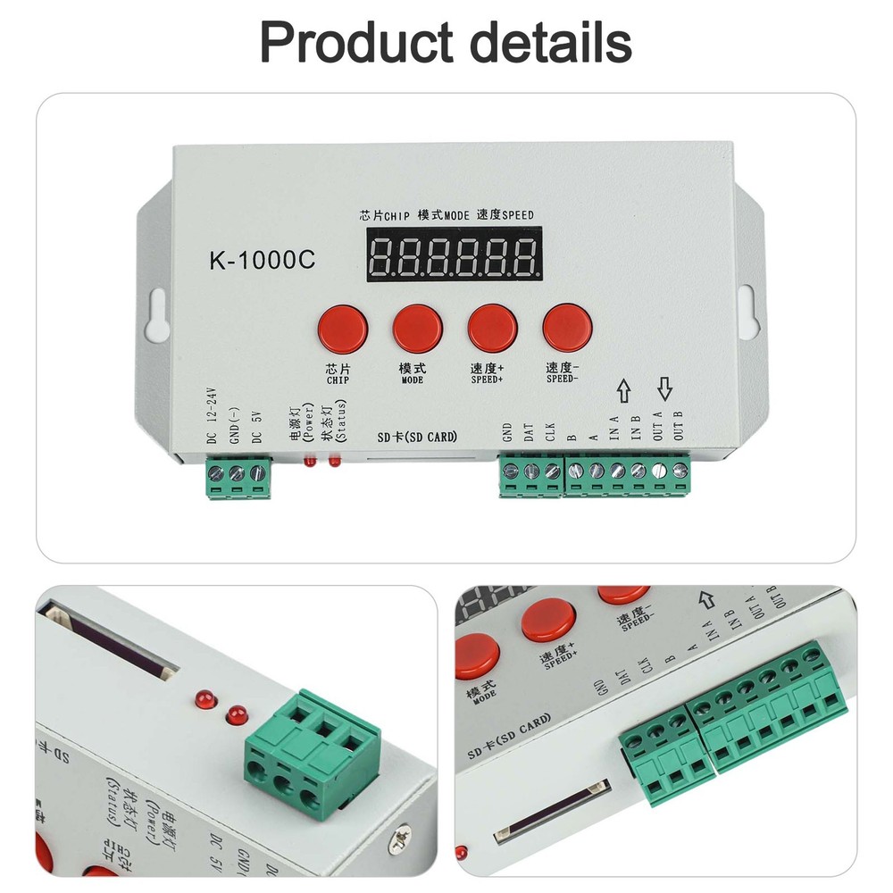 K1000C LED Strip Controller Programmable for Dynamic Lighting Effects and