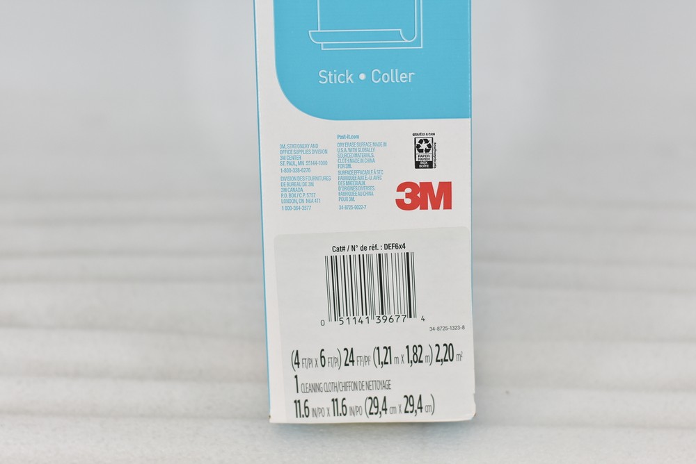 3M Post It Dry Erase Surface Self Stick 4'x6'