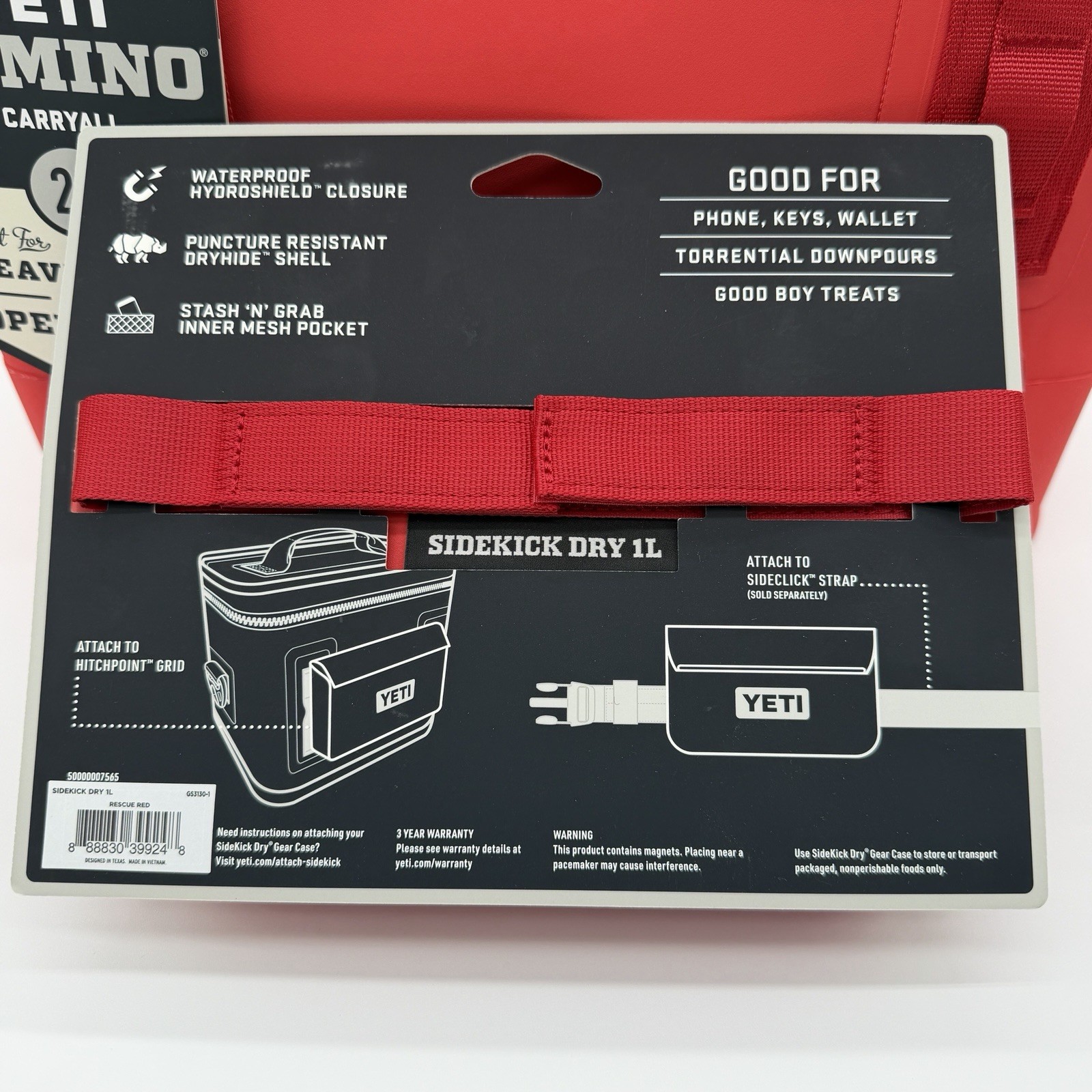 YETI Camino 20 + Sidekick 1L + Crossbody Strap Rescue Red 2-in-1 Carry System