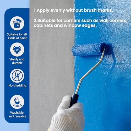 60 Pack 4 Inch Microfiber Paint Roller, Small 4 Inch Paint Roller Kit, 60 Pack