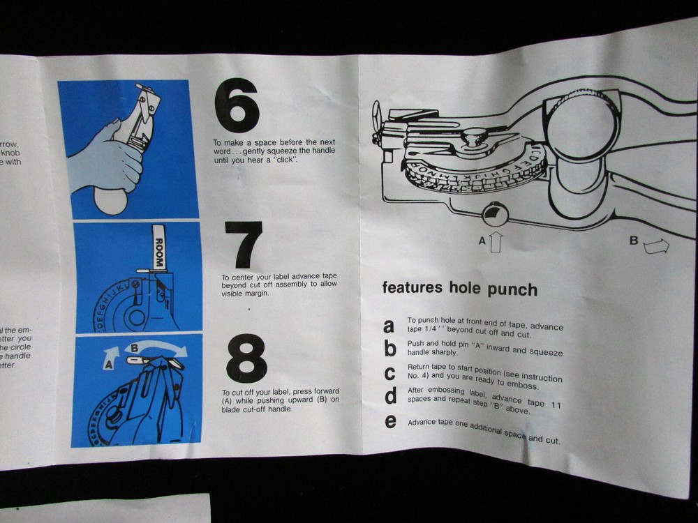 DYMO 1011 TAPEWRITER OPERATING INSTRUCTIONS Only