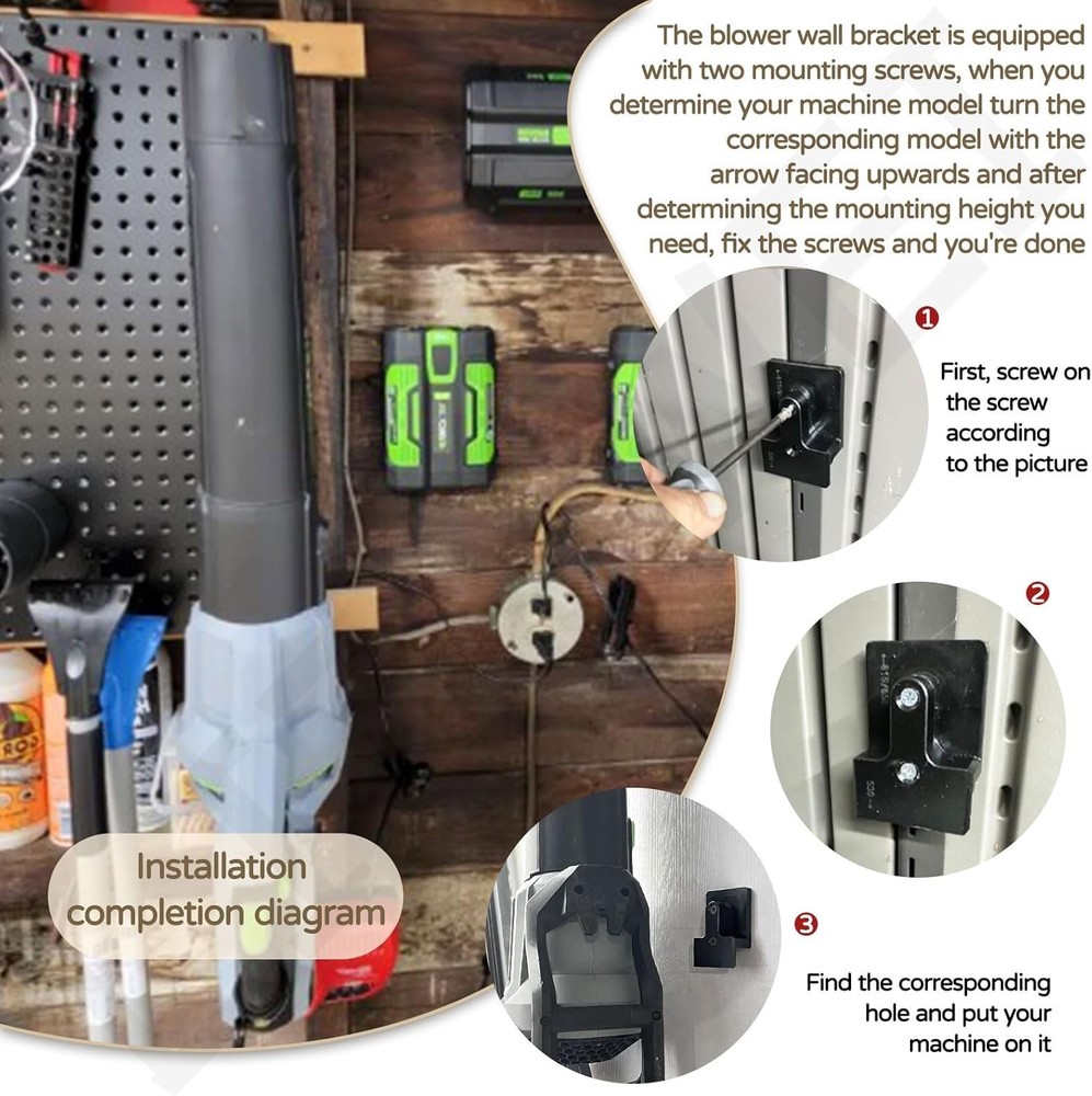 Plastic Wall Bracket for EGO Leaf Blowers - Maximize Your Garage Space
