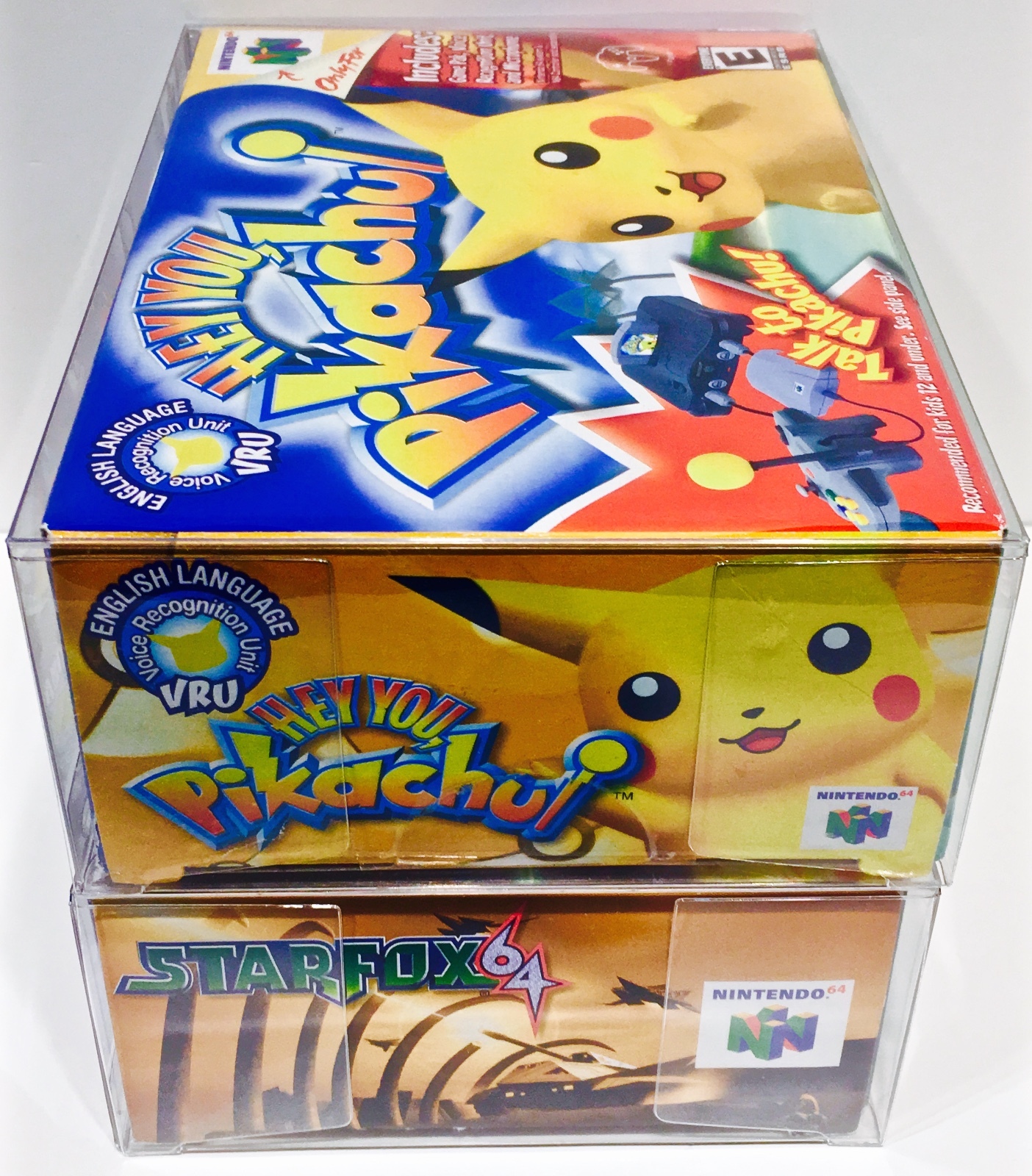 1 Box Protector N64 STARFOX / HEY YOU PIKACHU! Nintendo 64 Clear Display Case