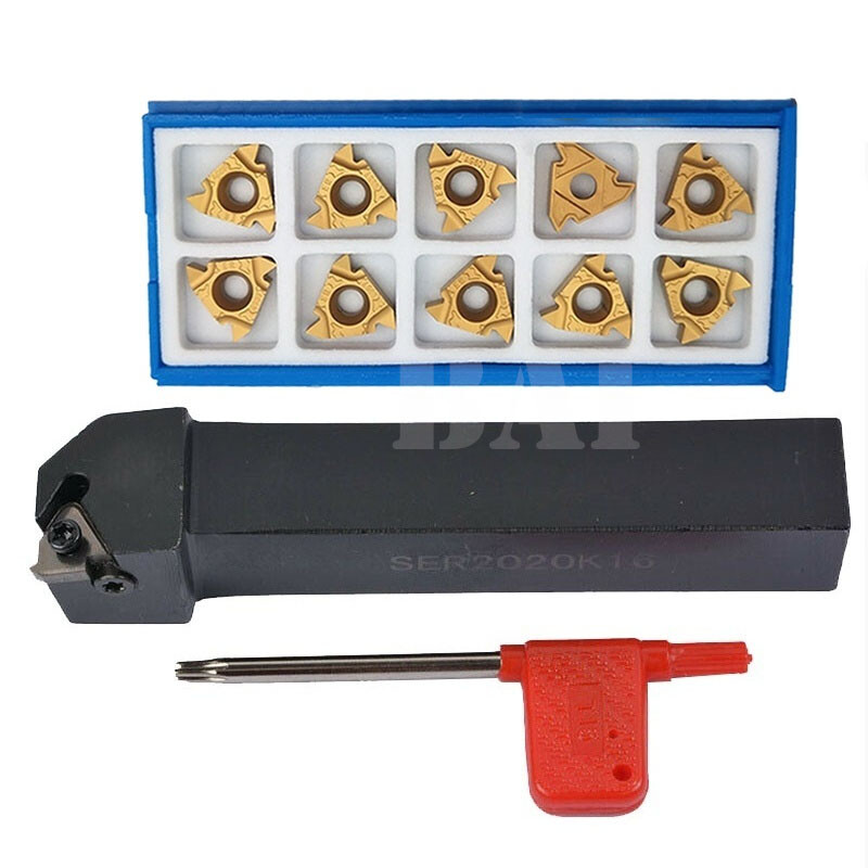 SER2020K16 Lathe Thread Turn Tool Holder +10pc 16ER AG60 index Carbide INSERT