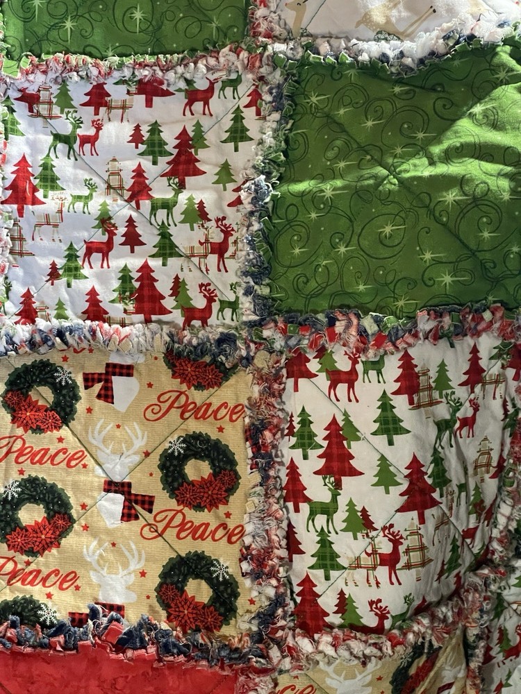 Rain-deer Christmas Rag Quilt