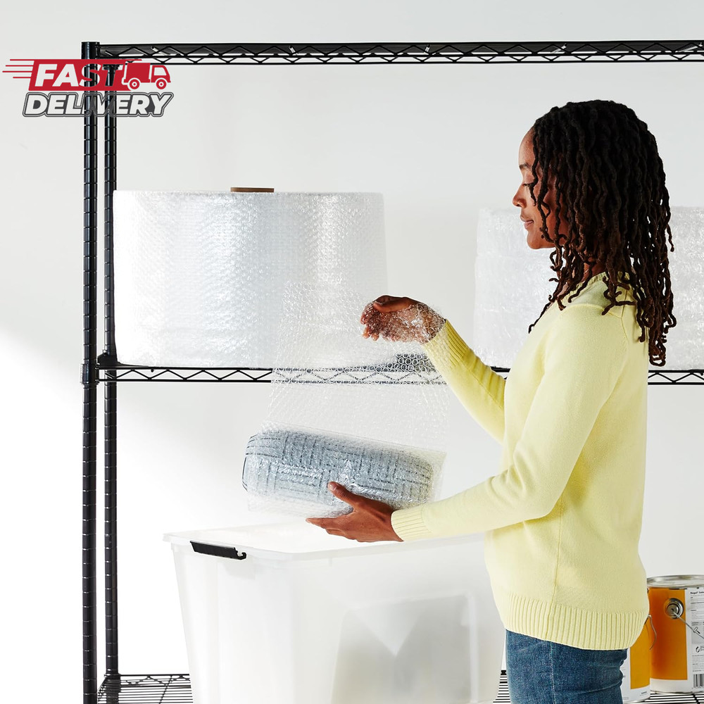 Amazon Basics Bubble Cushioning Wrap Packing Material for Fragile Items, Perfora