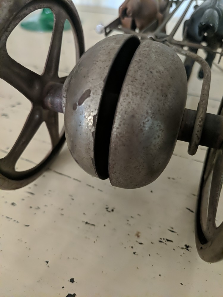 Antique Watrous Two Horse Metal Pull Toy