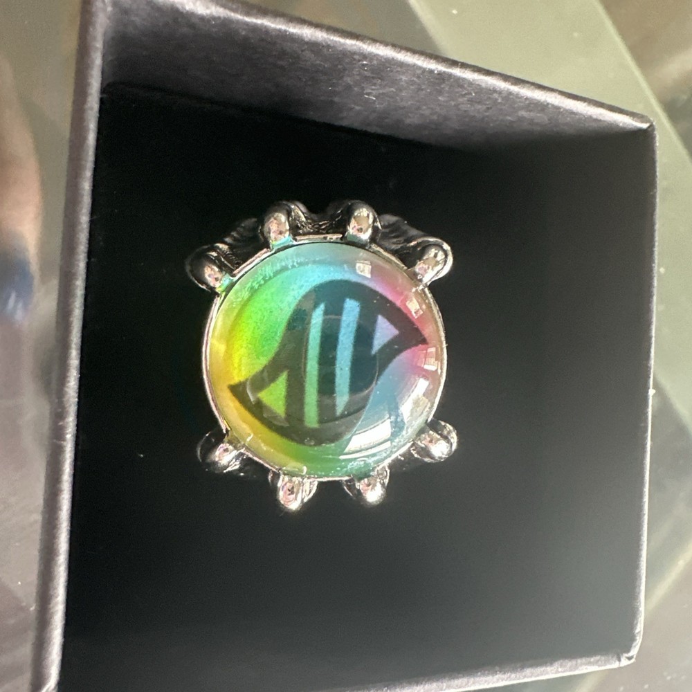 Mega Stone Keystone Ring handmade gothic style adjustable size